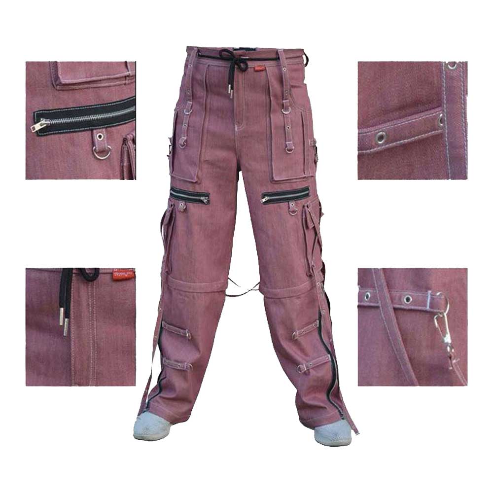 Stylish unisex denim pants with an X-strap design.