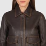 Brown Bomber Leather Jacket