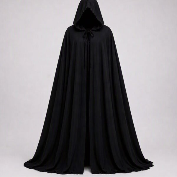 Black Hooded Cloak Gothic Halloween Cape for Cosplay